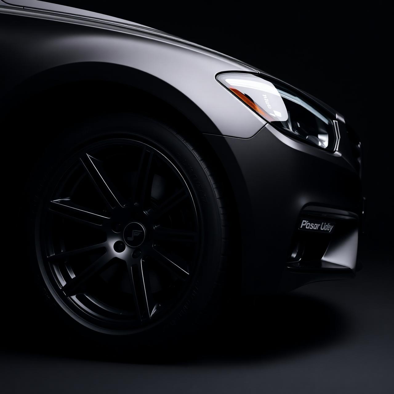 Detailed wheel and tire close-up
